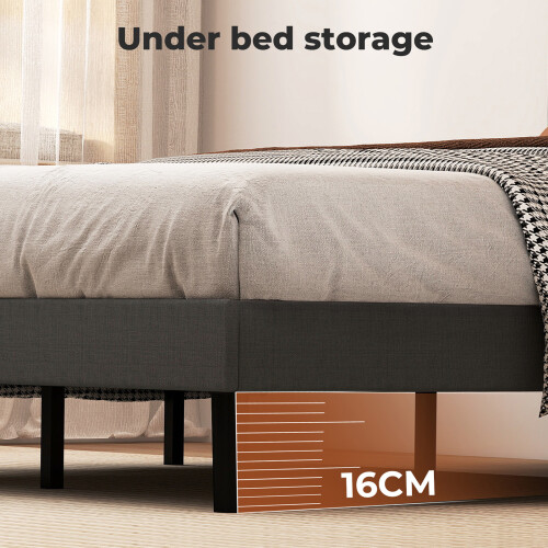 Levede Double Linen Upholstered Tufted Bed 1