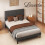 Levede King Upholstered Linen Tufted Bed Frame 7