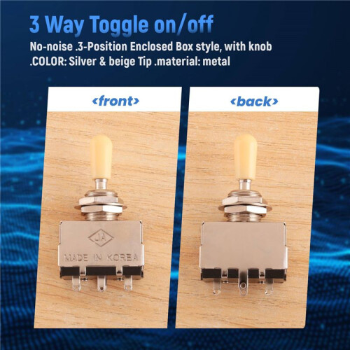 Solid Knob Shaft Box Style for  Sg 3 Way Pickup Selector Toggle , beige Tip 2