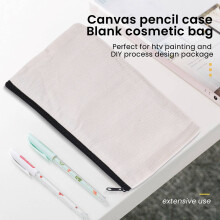 10 StüCk Blanko DIY Basteltasche Canvas Stiftetui Blanko Schminke Taschen - Canvas Bleistift Beutel Baumwolle Canvas Kosmetik Tasche Reise Tasche