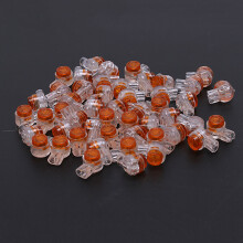 50 Pieces Yellow Button Gel Filled Phone Wire Butt Splice UY Connector 2 Port