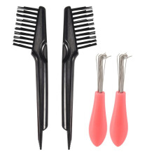 Herramienta de Limpieza de Cepillo de Pelo de 4 Piezas Peine Limpieza Cepillo para el Pelo Cepillo de Pelo Rastrillo Limpiador para Eliminar la