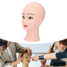 Testa da Manichino Nuda in PVC con Occhi 3D, Espositore per Trucco e Parrucca