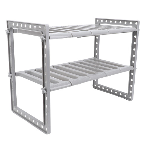 Grey Stretchable Bathroom Sink Organiser 1