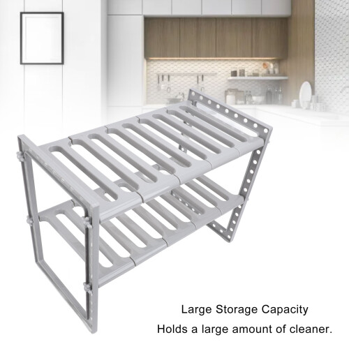 Grey Stretchable Bathroom Sink Organiser 2