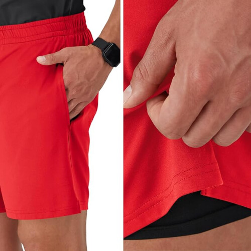 Hanes Mens  Workout Shorts with Boxer Brief Liner 2