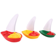 3 Pezzi Giocattolo Barca da Bagno Plastica Barche un Vela Giocattoli Vasca da Bagno Barca un Vela Giocattoli per Bambini (Multicolore Piccolo + Medio