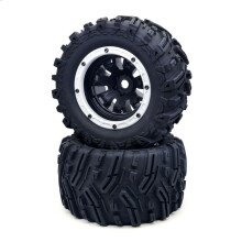 MX-07 2 PièCes 188Mm Pneu Roue Pneu 8752 8753 pour ZD Racing MX-07 MX07 MX 07 1/7 RC Voiture PièCes de Rechange Accessoires,Argent