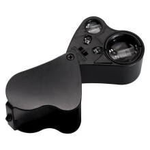 30X 60X Beleuchtete Juwelierlupe, Faltbare Schmucklupe, Lupe mit Heller LED-Beleuchtung für Edelsteine