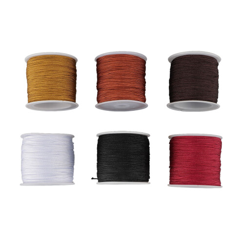 Cordón de nylon para abalorios de 0,8 mm - cordón de nudo natural 1
