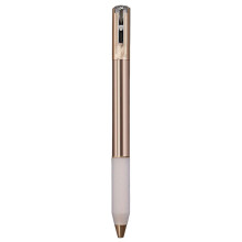 Geometric Metal Crinkle Pen Fidget,Stress Relief Metal Shape Shifting Switchpen,0.5mm Retractable Gel Pen,Champagne Gold
