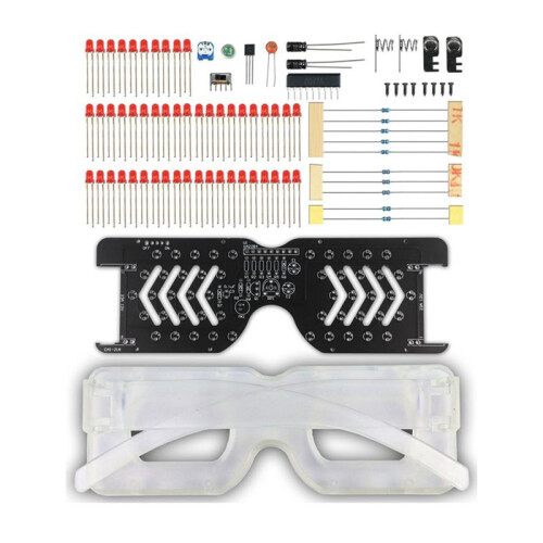 Light  Glasses Soldering Practice Kit Sound Activated LED Eyeglasses DIY Electronics Kit for Learning Project B