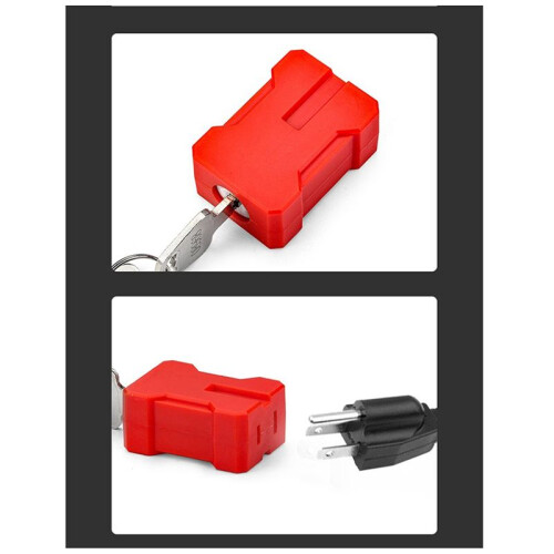 2Set Plug Lock-Electrical Cord Plug Lockout Device,Electrical Shutdown Service Fits U.S Standard 2 and 3-Pronged Plugs 2