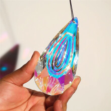 120mm Crystal Suncatcher, 2 Pack Large Prism Sun Catchers Windows Hanging Ornaments Rainbow Maker Pendant