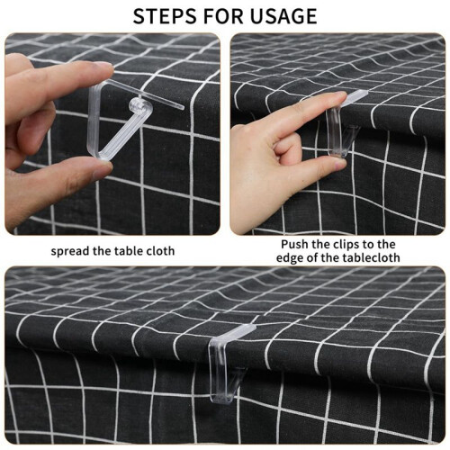 16 Pack Clear Plastic Tablecloth Clips, Transparent Plastic Table Cover Clamps, Picnic Tablecloth Holders 1