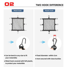 Rhinowalk Motorcycle Helmet Holder Net 8 Metal Hooks Motorbike Luggage Net Holder Mesh Storage Trunk Bags Accessories
