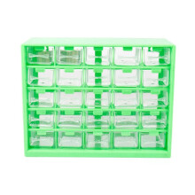 25-Teiliger Kombinierter Transparenter Schubladen-Aufbewahrungsschrank, Abnehmbare GrüNe Teilebox, Hardware-Sortierbox