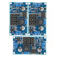 3St LM2596 - SpäNningsjusterbar Step-Down Converter SpäNningsregulator LED Display Voltmeter 4,0-40V Till 1,25-37V