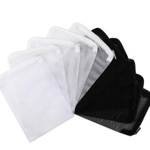 40 PièCes Sacs Filtrants pour Aquarium Sacs Filtrants en Maille avec Fermeture une GlissièRe pour Charbon de Bois Granulé Supprimer, Blanc et Noir