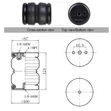 97MM 1/4 Inch Pneumatic Bag Double Convoluted Air Bags Spring Suspension System Universal Pickup Trucks