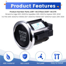 Car One-Touch Start Push Button Ignition Start Button JD8T-14C376AA DG9T-14C376 for Explorer Fusion