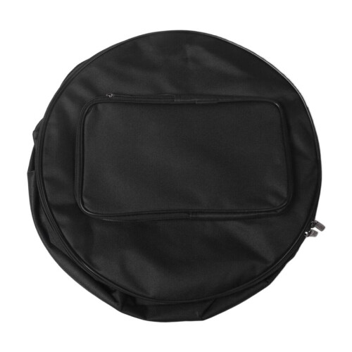 Compact Snare Drum Bag Backpack Case with Shoulder Strap Outside Pockets Musical Instrument Accessory Black 40x18cm