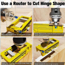 Door Hinge Template Door Hinge Router Template Removable Inserts Included Cabinet Hinge Jig Stable Fit for 3-5in Length