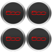 4 PièCes SéRies 133Mm Enjoliveur pour 500 Roues Jeu de Capuchons de Moyeu Central 68078419AC 68078421AC Cache-PoussièRe 51884863 Rouge