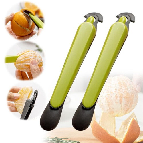 Multifunctional Kitchen Fruit Peeling Tool, Orange Peeler, Citrus Peeler, Easy Open Citrus, Grapefruit, Lemon Green 1