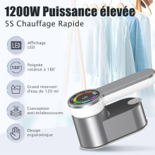 Vertical Garment Steamer: 1200W Travel Steamer with 120ml Water Tank - 2 in 1 Garment Steamer Wet and Dry Design US Plug