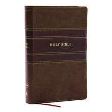 NKJV Personal Size Large Print Bible with 43000 Cross References Brown