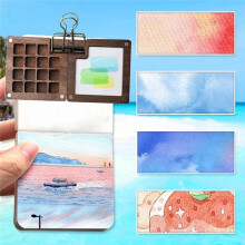 Paleta Farb Podróżnych, Przenośny Zestaw Akwareli z Klipsem i Pisakiem Wodnym, Zestaw Akwareli Podróżnych Pocketartist, Paleta Farb