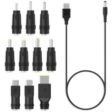 -NäTsladd USB Till 5.5X2.1 Multifunktionell -Utbytbar Kontakt