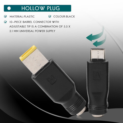 Power Cord USB to 5.5X2.1 Multifunctional  Interchangeable Plug 2