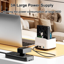 Dual Bay HDD Docking Station One Click Offline Clone to USB 3.0 HDD Docking Station for 2.5/3.5inch SSD HDD EU Plug