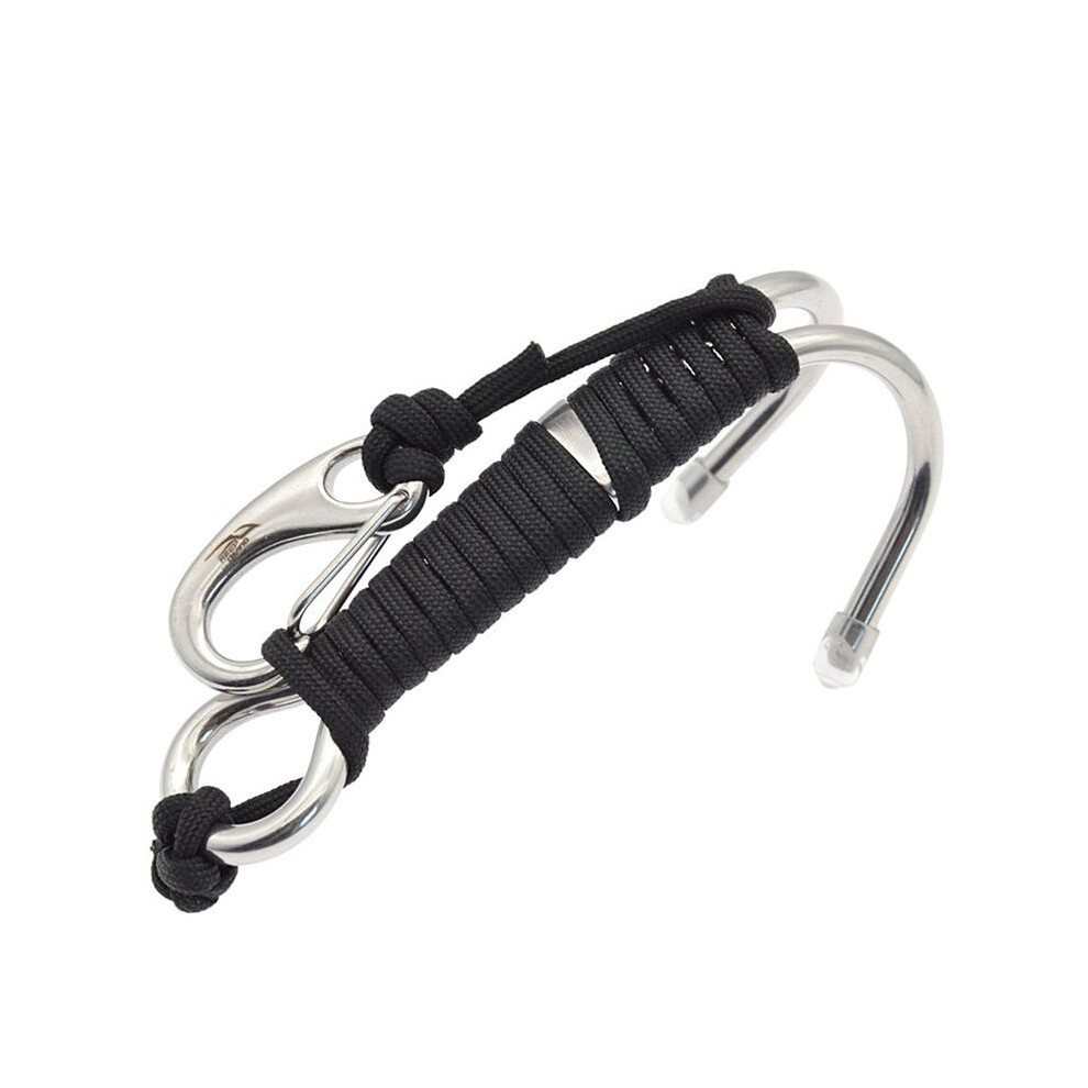 Keep Diving Scuba Diving Double Dual Stainless Steel Drift Hook With And Clips Hook For Current Dive Underwater,Black 4713048153671