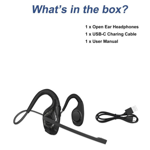 Headset with Microphone,Open Ear Headphones Wireless Noise Cancelling Headset for Office Driving Work Home 1