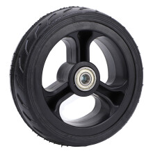 Rueda sólida de goma de 5 pulgadas con cojinete y orificio de 8 mm