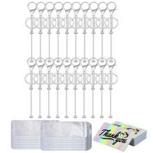 60 Stuks Kralen Sleutelhanger Bars DIY Sleutelhangers Bar voor Kralen Portemonnee Sleutelhangers Dank U Kaarten voor Vrouwen