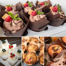 200PCS Tulip Cupcake Liners Upgrade Parchment Paper Muffin Liners for Baking Cupcake for Party Wedding Birthday