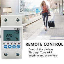 2P Tuya WiFi Intelligenter Auslaufschutzschalter 63A StromspannungsüBerwachung Leistungsschalter Timer Leistungsmesser