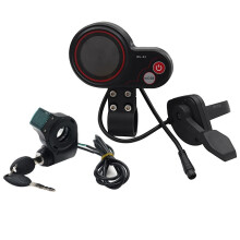 QS-S4 36V-60V Daumengas-LCD-Display-Kit + ZüNdschlossschlüSsel,Langes Kabel für Zero 8 9 10 8X 10X Elektroroller 6PIN