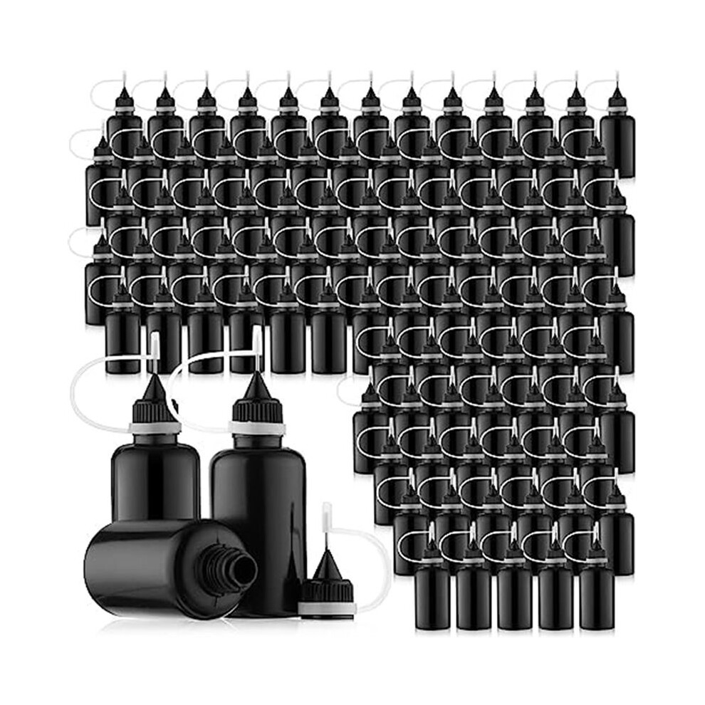 100Pcs 30 Ml/1 Oz Black Needle Tip Glue Bottle Needles Precision Tip Applicator Bottle For Alcohol Ink Diy Acrylic 6031146291285