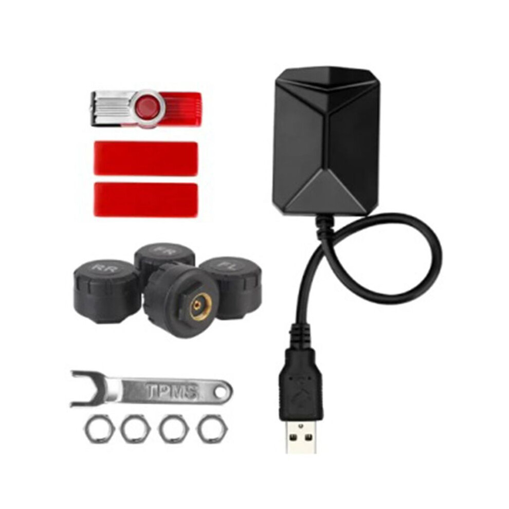 Android Navigation Tpms With 4 Sensors Alarm System Usb Android Car Tpms Wireless Transmission Tire Monitoring(External) 6032833014422