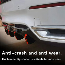 Car Rear Lower Bumper Wing Lip Diffuser, Anti-Crash Accessories Spoiler Protector, Rear Bumper Splitter Lip Wing , 4Pcs