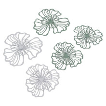 5PCS Metal Wall Art, Bathroom Decor Wall Art Gold Bathroom Decor 3D Wall Decor Gold Wall Art Flower Wall Decor