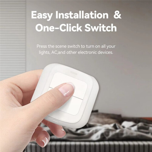 Tuya WIFI 2 Gang Scene Button  Push Remoter Panel  Home Linkage Automation Sence Controller WiFi Version 2