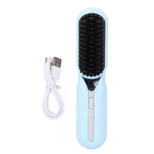 Peigne lisseur 1500mAh bleu ABS à double utilisation 2