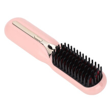 Peine alisador de pelo con batería de 1500 mAh, rosado, de doble uso