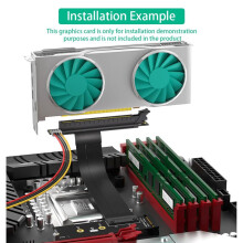 M.2 NGFF Key M para Placa Adaptadora Riser de Placa Gráfica PCIe 16x, Cabo de Extensão Nvme para PCI-Express 16X (Direção Esquerda)